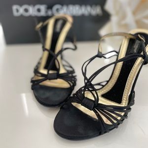 Dolce and Gabbana Black Suede Strap Sandals *Original $550*